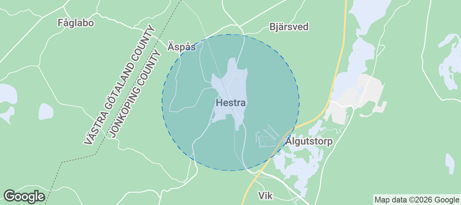 Hestra Airbnb map